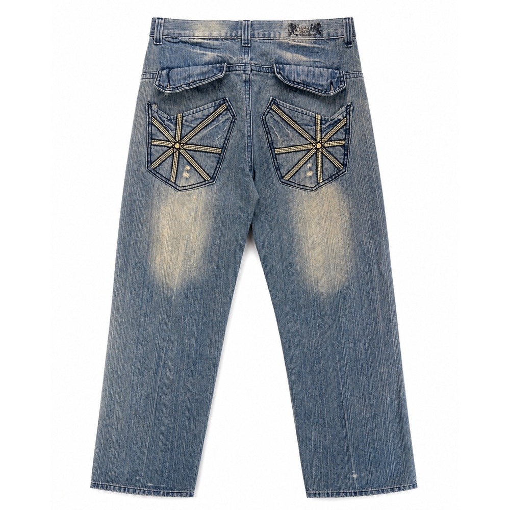 VTG FUSA F.U.S.A.I Focus USA Baggy Utility Jeans Y2K Streetwear‎ fits 34x32 RARE